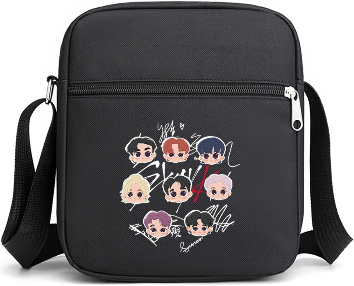 K-pop Merch Stray Kids Merch Crossbody Bags for Women Men Crossbody Purse with Zipped Pockets Handbag Shoulder Bag.