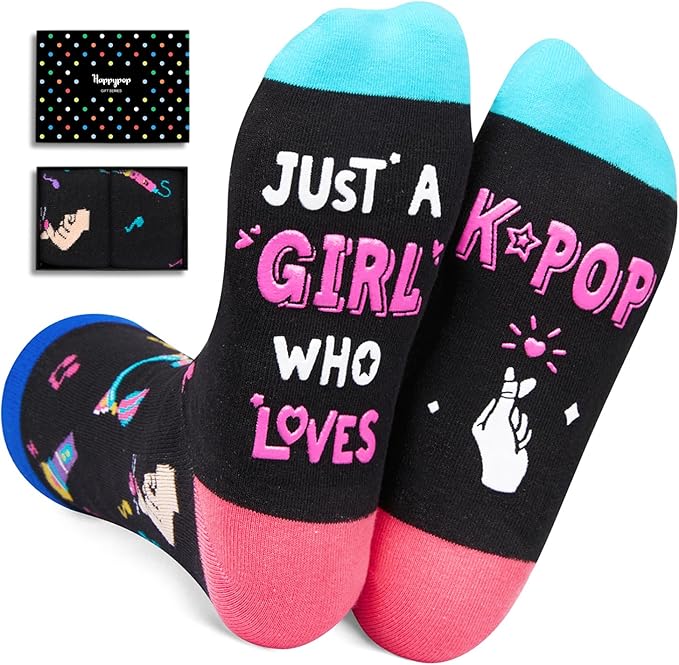 HAPPYPOP Music Gifts for Women - K-pop Singing Gifts for Girls, Acting Anime Socks Gaming Gifts.